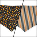 Candy Corn/Halloween Stripes Reversible Tie-on Bandana  (Large)