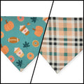 Fall Favorites/ Peach Plaid Slip-on Scrunchie Bandana (Medium)