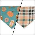 Fall Favorites/ Peach Plaid Slip-on Scrunchie Bandana (Small)