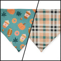 Fall Favorites/ Peach Plaid Tie-on Bandana (Large)