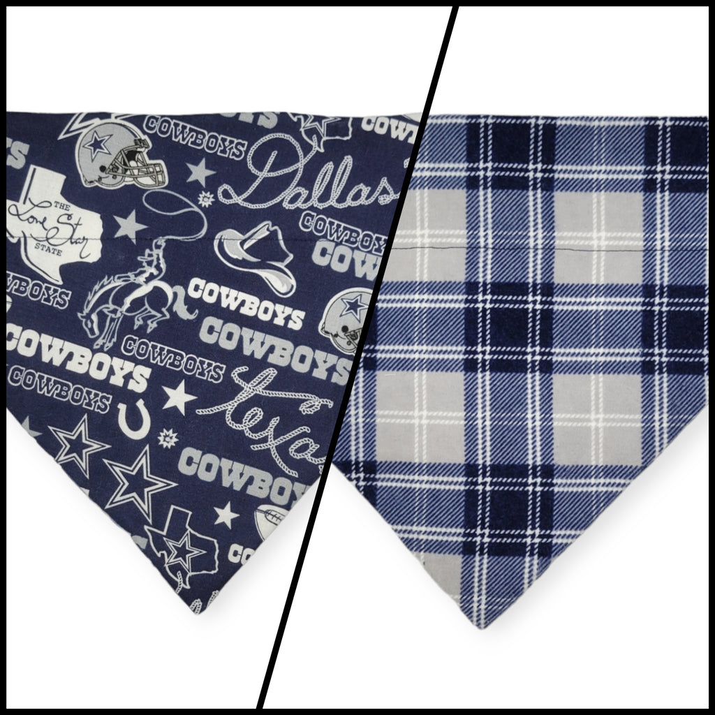 Cowboys/Dallas Plaid Reversible Slide-on Bandana (Large)