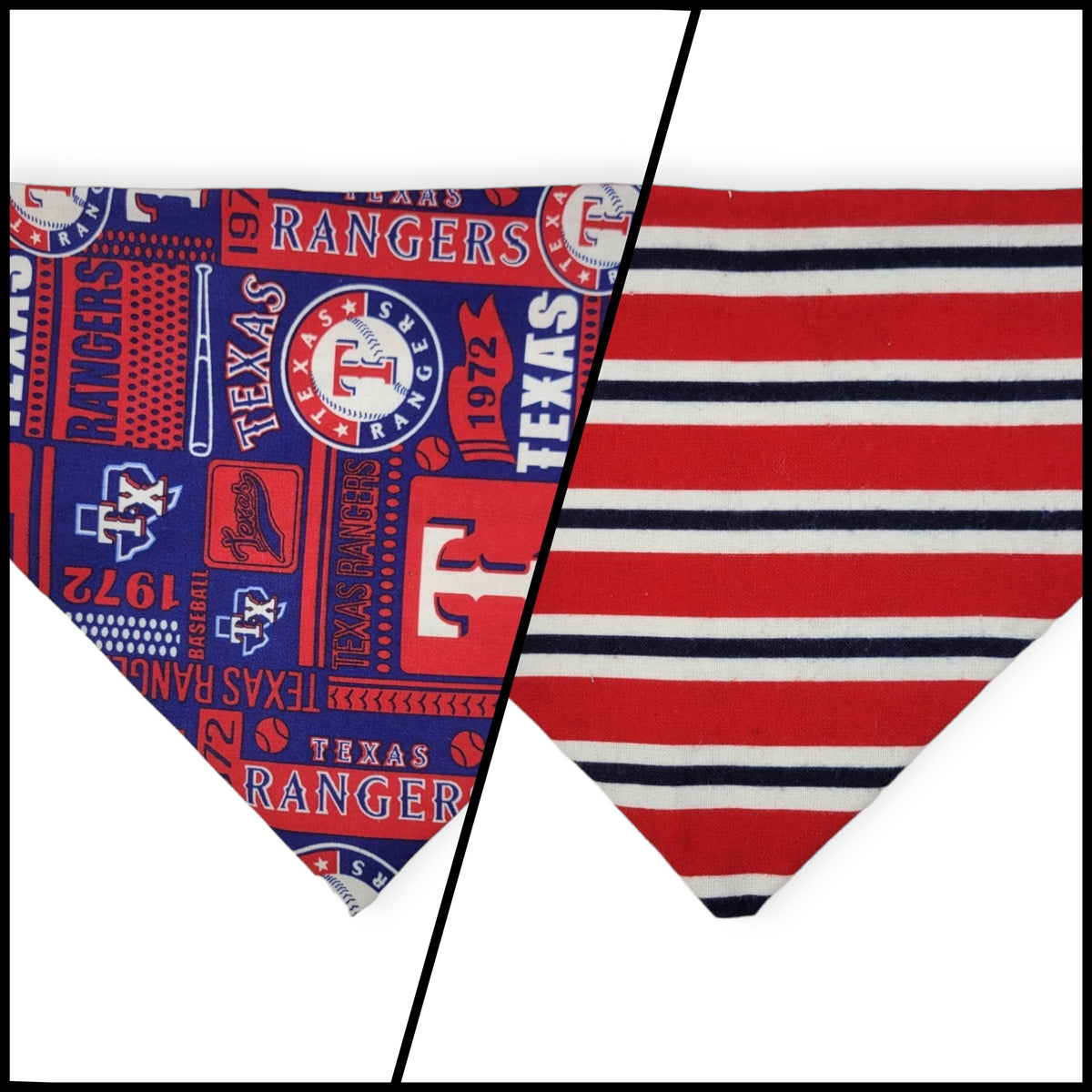 Rangers/Nautical Stripe Slip-on Scrunchie Bandana (Medium/Large)