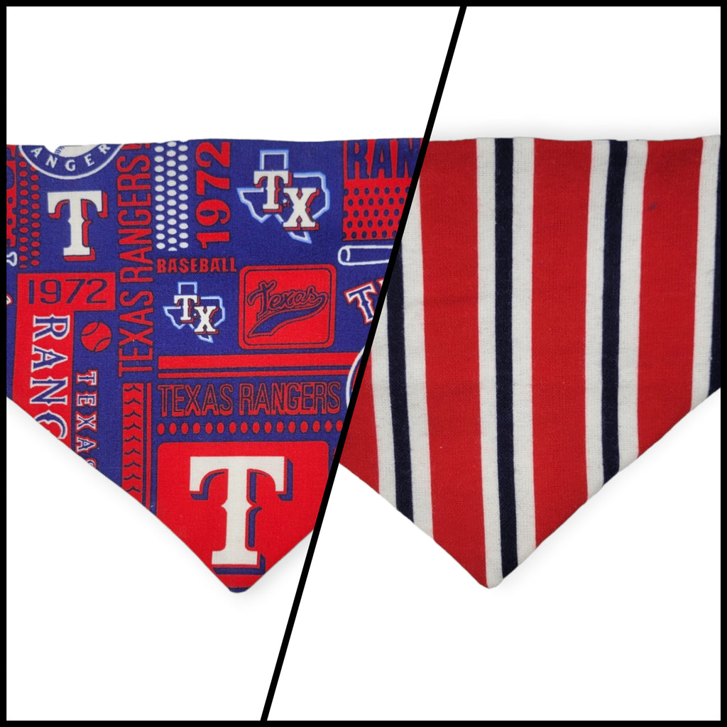 Rangers/Nautical Stripe Slip-on Scrunchie Bandana (Small)