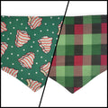 Snack Cake Trees/Red & Green Plaid Reversible Tie-on Bandana (X-Large)