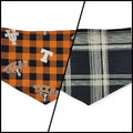 Longhorns/Black Plaid Reversible Tie-on Bandana (Small)