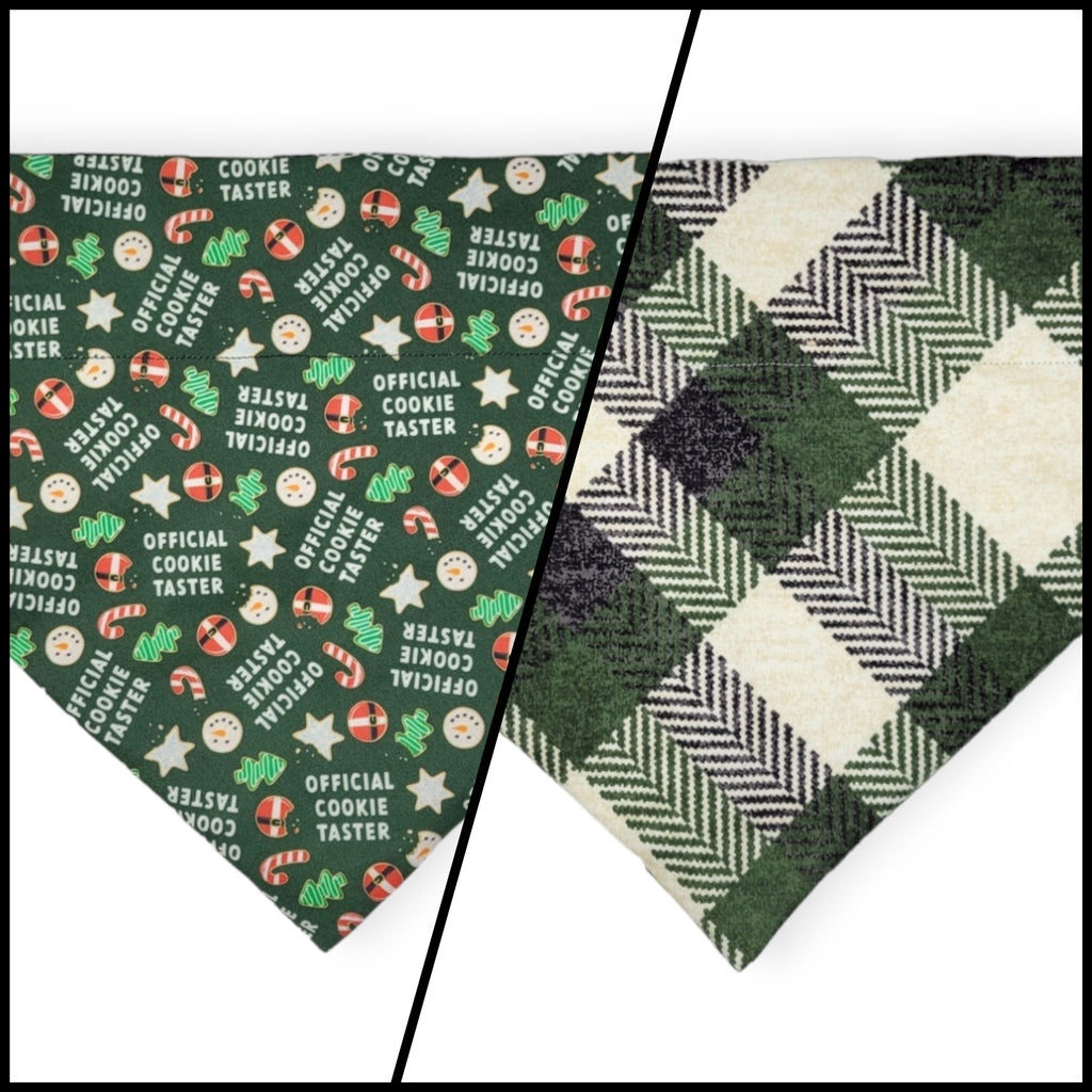 Cookie Tester/Green Plaid Slide-on Bandana (X-Large)