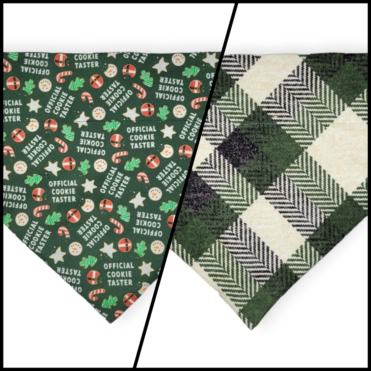 Cookie Tester/Green Plaid Slide-on Bandana (X-Large)