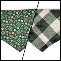 Cookie Tester/Green Plaid Reversible Tie-on Bandana (Large)