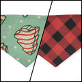 Christmas Snack Cakes/Buffalo Plaid Slip-on Scrunchie Bandana (X-Small)