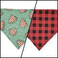 Christmas Snack Cakes/Buffalo Plaid Slip-on Scrunchie Bandana (Large/X-Large)