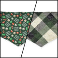 Cookie Tester/Green Plaid Reversible Tie-on Bandana (Medium)