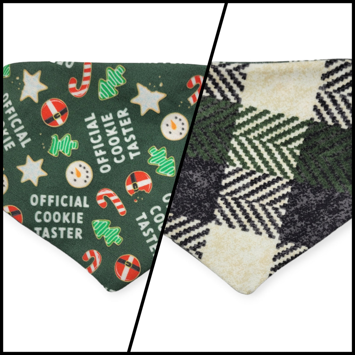 Cookie Tester/Green Plaid Slip-on Scrunchie Bandana (X-Small)