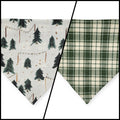 Christmas Tree Farm/Green Plaid Slip-on Scrunchie Bandana (Large/X-Large)