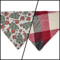 Christmas Mushrooms/Red Plaid Reversible Slide-on Bandana  (Small)