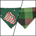 Snack Cake Trees/Red & Green Plaid Slide-on Bandana (XX-Small)