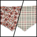 Dog Valentines/ Tan Plaid Reversible Tie-on Bandana (Large)