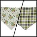 Rainbow Shamrock/Green Plaid Slip-on Scrunchie Bandana (Medium)