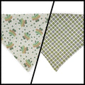 Rainbow Shamrock/Green Plaid Slip-on Scrunchie Bandana (Large)