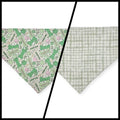 St. Patrick's Day Lucky Dog / Gingham Sage Plaid Slide-on Bandana (X-Large)