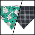 Easter Ghosts/ Black Plaid Slip-on Scrunchie Bandana (Large)