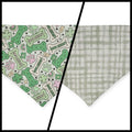 St. Patrick's Day Lucky Dog / Gingham Sage Plaid Slip-on Scrunchie Bandana (Medium)