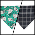 Easter Ghosts/ Black Plaid Slip-on Scrunchie Bandana (X-Large)