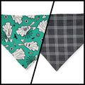 Easter Ghosts/ Black Plaid Slip-on Scrunchie Bandana (Large/X-Large)
