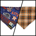 Astros/ Orange Plaid Slip-on Scrunchie Bandana (Medium)
