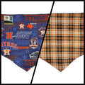 Astros/ Orange Plaid Reversible Tie-on Bandana (Large)