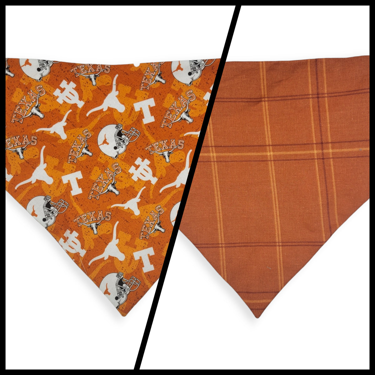 Longhorns/Orange Plaid Slip-on Scrunchie Bandana (Large)