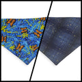 Bluebonnets & Butterflies/Navy Plaid Slip-on Scrunchie Bandana (Small/Medium)