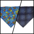 Bluebonnets & Butterflies/Navy Plaid Slip-on Scrunchie Bandana (Medium/Large)