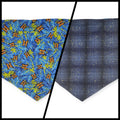 Bluebonnets & Butterflies/Navy Plaid Reversible Tie-on Bandana (X-Large)