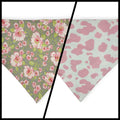 Ambleside Cobblestone Gray/Pink Cow Spots Slip-on Scrunchie Bandana (X-Large)