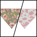 Ambleside Cobblestone Gray/Pink Cow Spots Reversible Slide-on Bandana (Large)