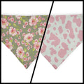 Ambleside Cobblestone Gray/Pink Cow Spots Slip-on Scrunchie Bandana (Large/X-Large)