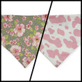 Ambleside Cobblestone Gray/Pink Cow Spots Velcro Bandana (XX-Large)