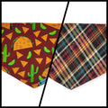 Fiesta/ Burgundy Tartan Plaid Reversible Tie-on Bandana (Medium)
