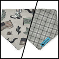 Little Cowboy/Gray Plaid Slip-on Scrunchie Bandana (XX-Small)