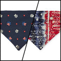 Navy Paw Prints/Tie Dye Star Patriotic Reversible Slip-on Scrunchie Bandana (Small/Medium)