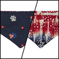 Navy Paw Prints/Tie Dye Star Patriotic Slip-on Scrunchie Bandana (X-Small)