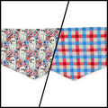 Patriotic Ghosts/Patriotic Plaid Reversible Tie-on Bandana (X-Small)