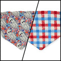 Patriotic Ghosts/Patriotic Plaid Slip-on Scrunchie Bandana (X-Small)