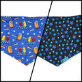 Patriotic Food/Blue Stars Tie-on Bandana (Medium)