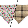 Cowboy Ghosts/Brown Plaid Slip-on Scrunchie Bandana (Medium/Large)