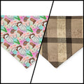 Cowboy Ghosts/Brown Plaid Slip-on Scrunchie Bandana (Small)