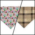 Cowboy Ghosts/Brown Plaid Slip-on Scrunchie Bandana (Medium)