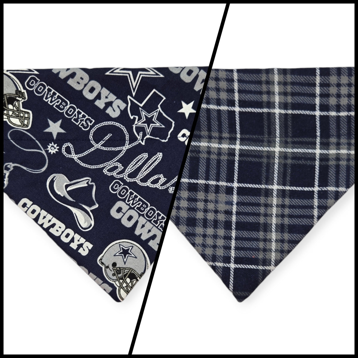 Cowboys/Dallas Plaid Reversible Slide-on Bandana  (Small)