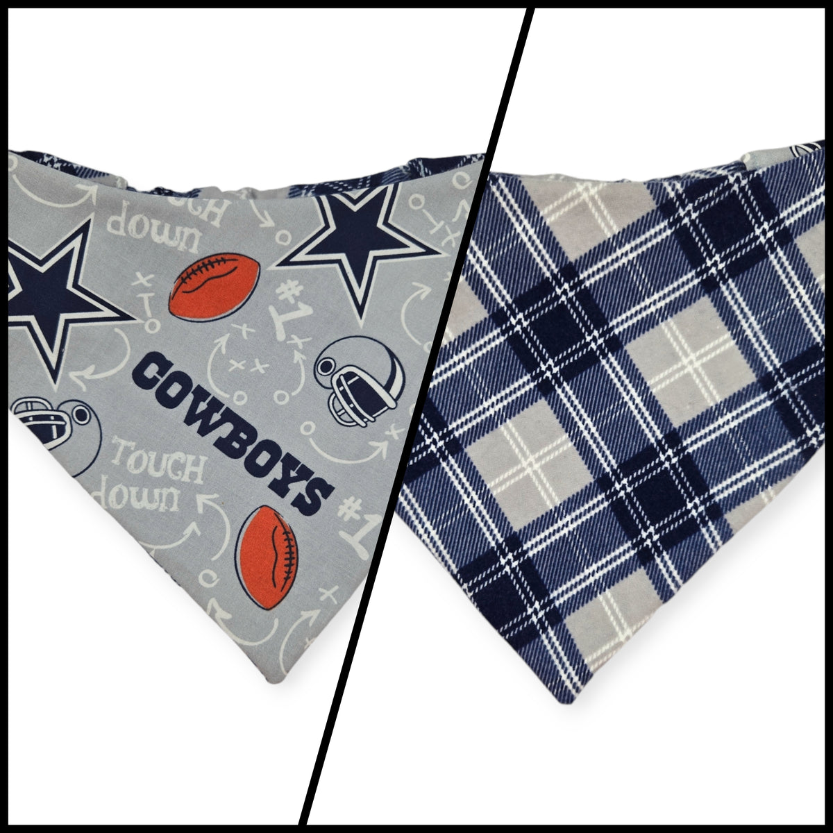 Cowboys/Dallas Plaid Reversible Slip-on Scrunchie Bandana (Large)