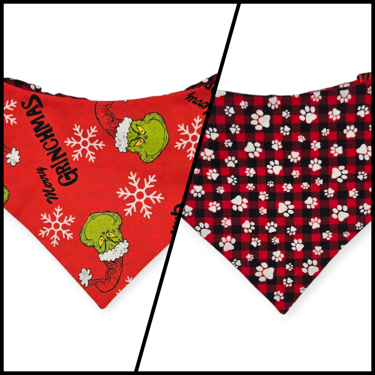 Grouchy/Buffalo Plaid Slip-on Scrunchie Bandana (Medium/Large)